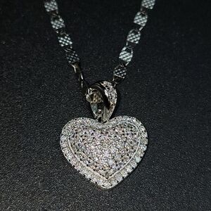 💎 Moissanite 925 Sterling Silver Heart Necklace